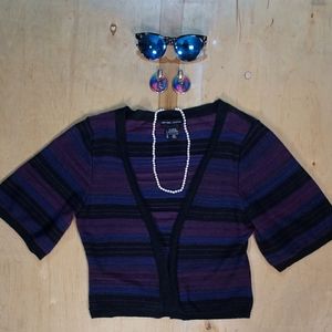 New York & Company Soft Purple Glittery Cardigan X